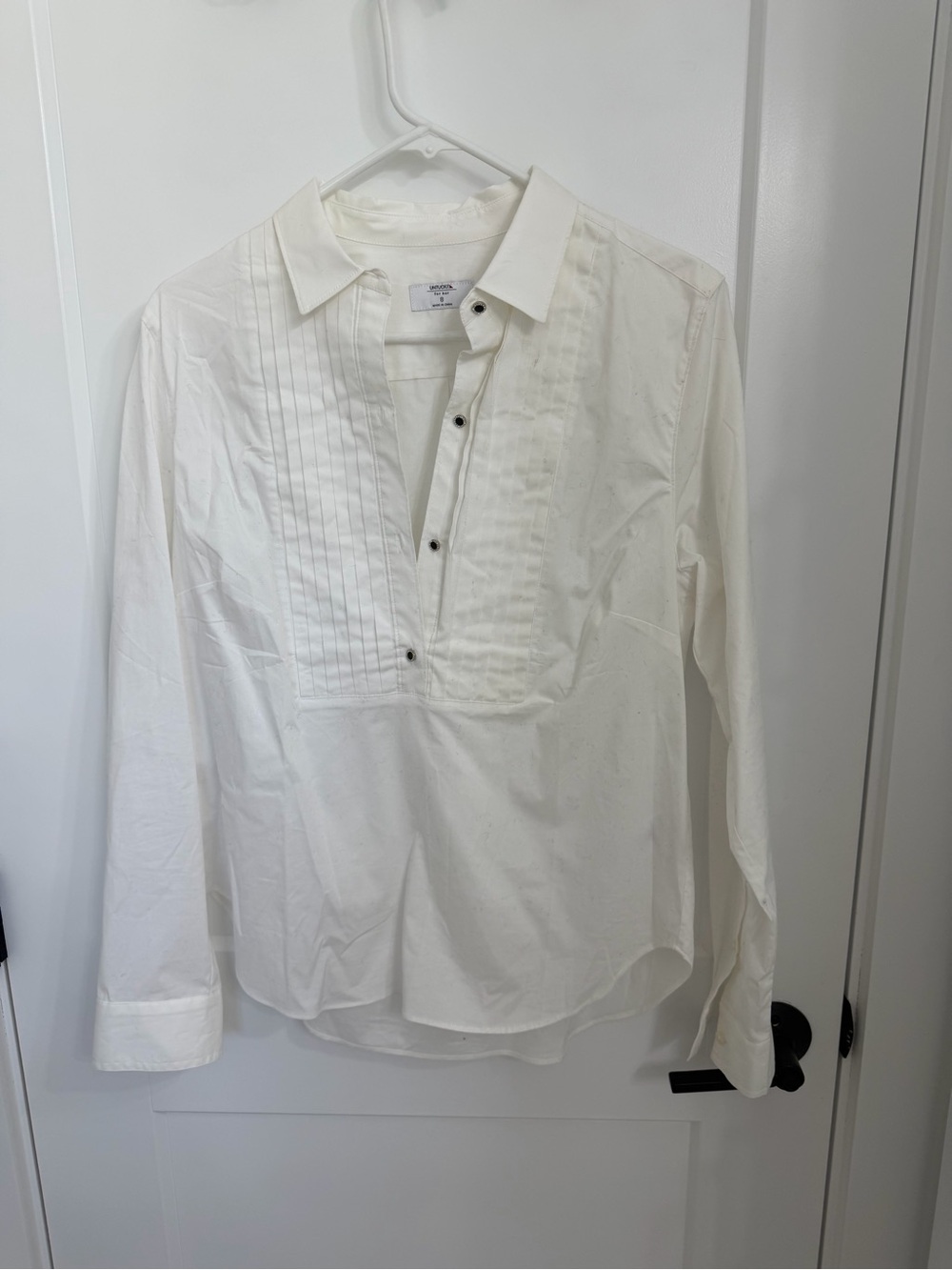 UNTUCKit White Pintuck Popover Shirt